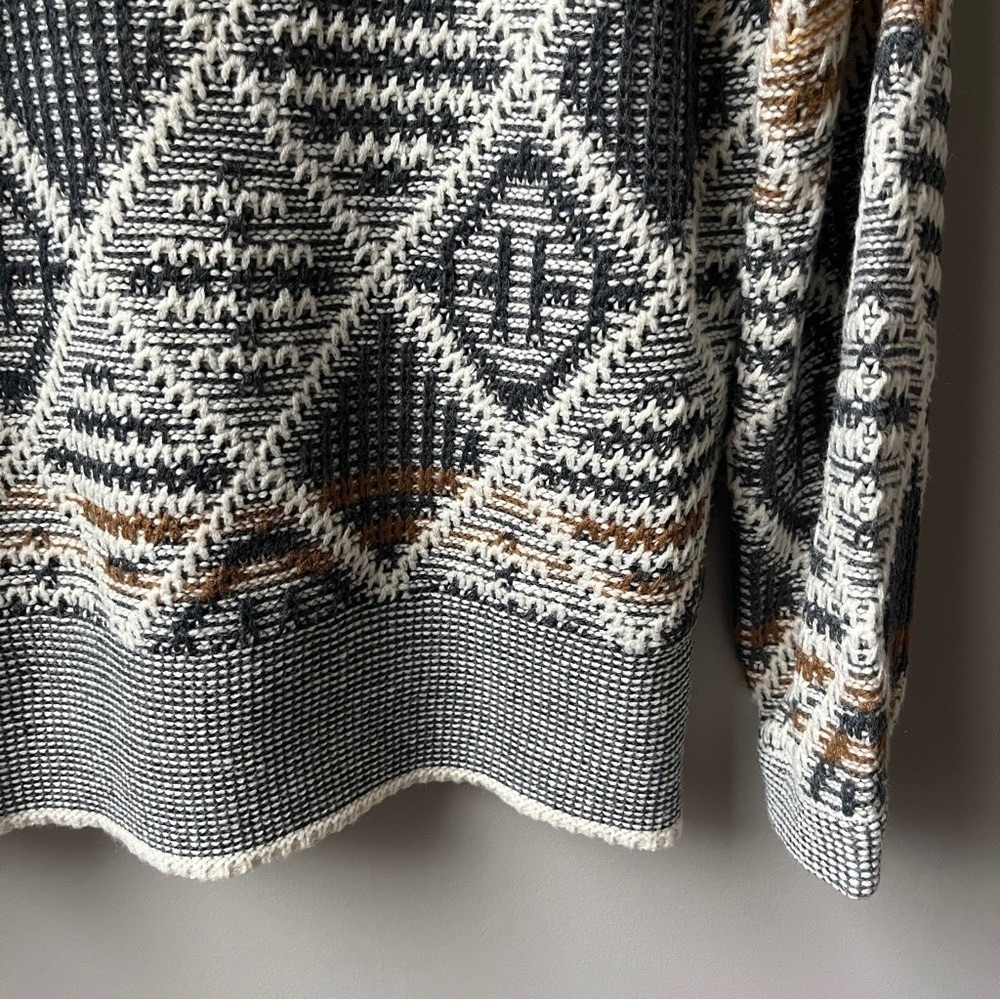 Hem & Thread Sweater Women's Small Nordic Cozy Knit Cream Golden Yellow Lodge - Picture 8 of 12